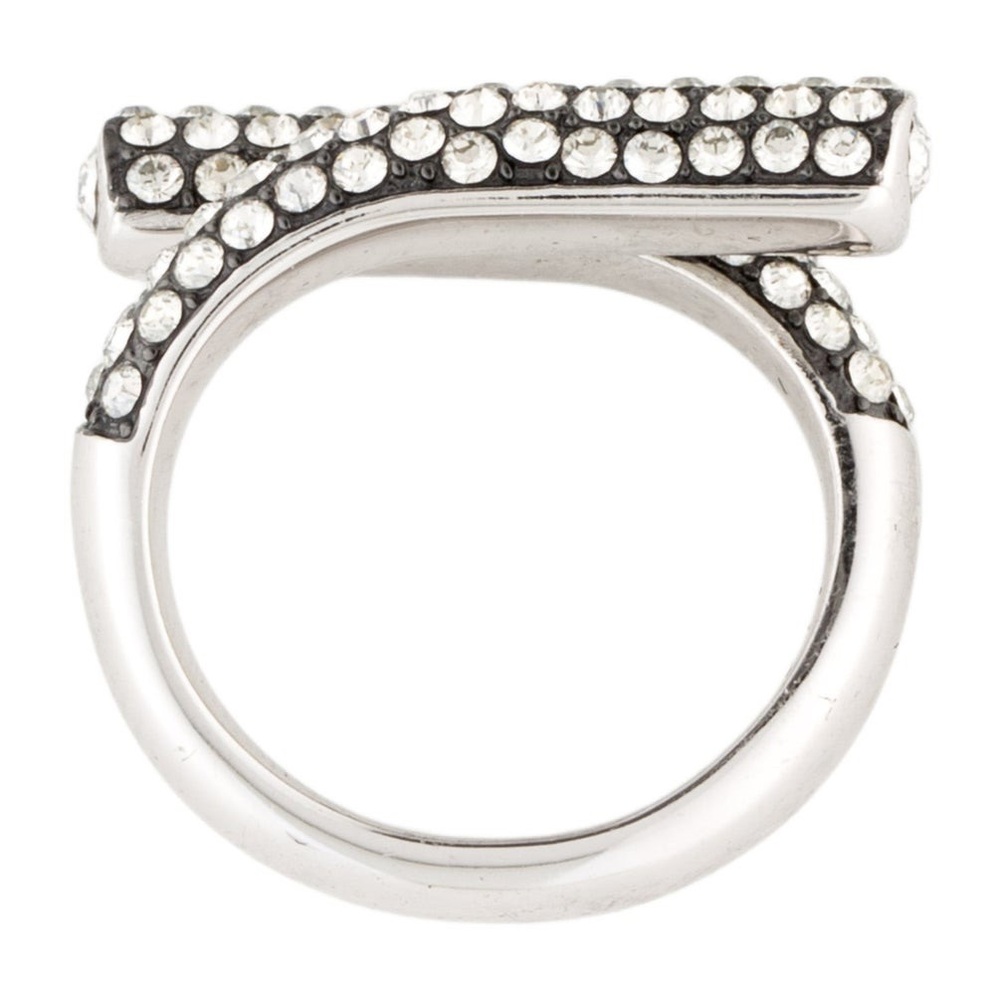 Demarson New York Pavé Crystal Wrap Ring 12K White Gold Plated Size 6.25 - Picture 6 of 6